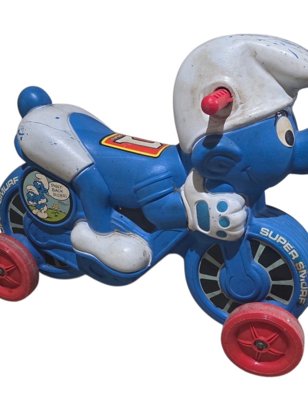 1982 or 83 Coleco Super Smurf Piggyback Rider ride-on toy